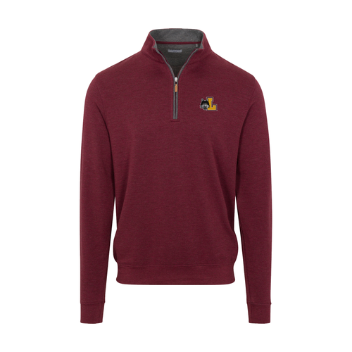 Loyola Chicago Merlot Heather Cloud Cotton Quarter Zip Pullover