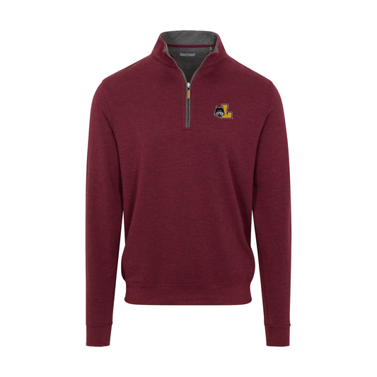 Loyola Chicago Merlot Heather Cloud Cotton Quarter Zip Pullover