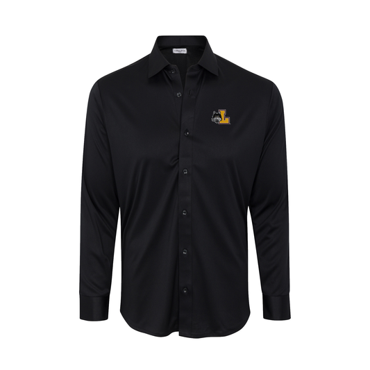 Loyola Chicago Quattro Flex Dress Shirt with Semi-Spread Collar Black